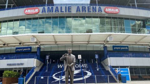 The outside of Amalie Arena in Tampa, Florida, sponsorships